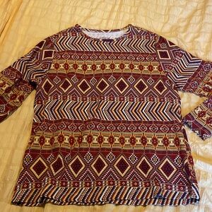 Bedford Fair long sleeve‎ shirt size large! Aztec print fall colors
